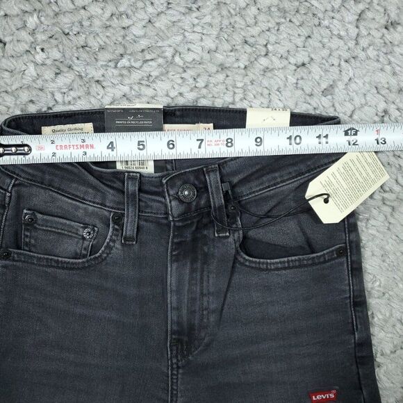 Levi's Premium 721 High Rise Skinny Jeans Black Gray Size 24x30 Stellar Stretch - Picture 9 of 11